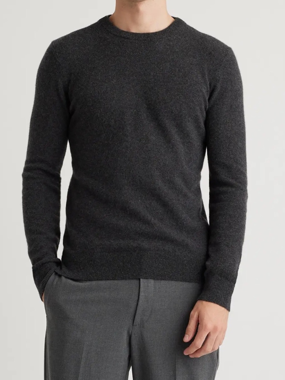 Quince Mongolian Cashmere Crewneck Sweater Mens XL Charcoal Gray Luxury.  17